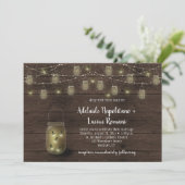 Invitation Lumières de mariage de bocaux de lucioles en guirl (Debout devant)