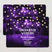 Invitation Lumières de mariage de la forêt enchantée rustique (Devant / Derrière)
