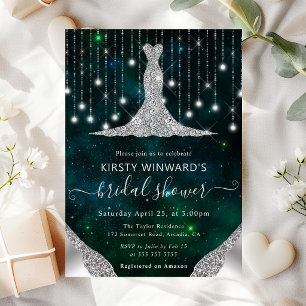 Invitation Lumières de mariage "Diamond Dress" et guirlande à