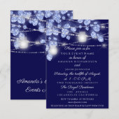 Invitation Lumières de mariage Jarres Rustique Paillettes Ble (Devant / Derrière)