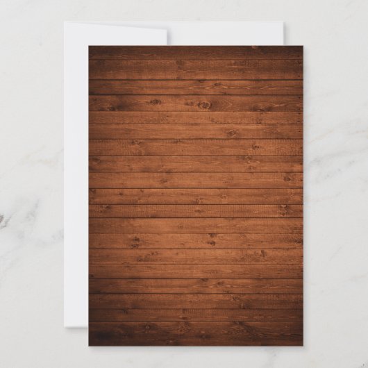 Invitation Lumières de mariage rustiques en bois et ficelle I (Dos)