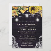 Invitation Lumières de mariage Tournesol rustique et pot Maso (Devant)