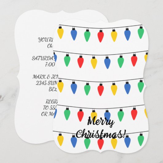 Invitation Lumières de Noël (Devant / Derrière)