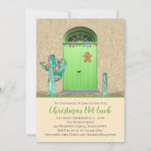 Invitation Lumières de Noël Fête de vacances de cactus du sud (Devant)