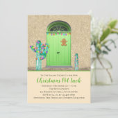 Invitation Lumières de Noël Fête de vacances de cactus du sud (Debout devant)