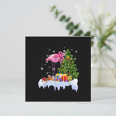 Invitation Lumières de Noël pour Sapin Flamant Rose (Debout devant)