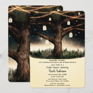 Invitation Lumières de Noël Rustiques dans des Pots en Verre 