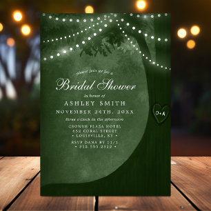 Invitation Lumières de Noël Rustiques en forme d'Arbre pour E