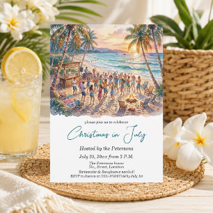 Invitation Lumières de Noël sur des Palmiers Fête de Noël en 