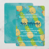 Invitation Lumières de Noël tropicales hawaïennes d'océan (Devant / Derrière)