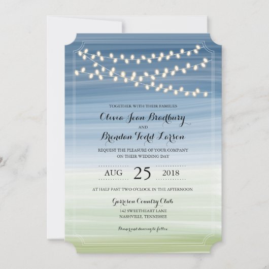 Invitation Lumières De Nuit D'Été | Mariage (Devant)