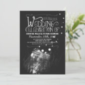 Invitation Lumières de nuit romantique mastic jarre invitatio (Debout devant)