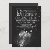 Invitation Lumières de nuit romantique mastic jarre invitatio (Devant / Derrière)