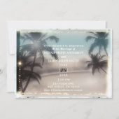 Invitation Lumières de palmiers mariage plage tropicale vinta (Devant)