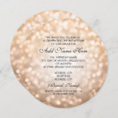 Invitation Lumières de Parties scintillant en cuivre bat mitz (Devant / Derrière)