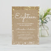 Invitation Lumières de Parties scintillant Gold Sparkle 18e a (Debout devant)
