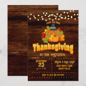 Invitation Lumières de pèlerinage Citrouille de Thanksgiving (Devant / Derrière)