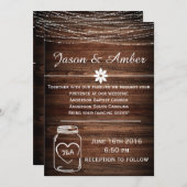 Invitation Lumières de pot de maçon (Devant / Derrière)