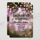 Invitation Lumières de printemps rustiques Mariage forestier (Devant / Derrière)