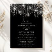 Invitation Lumières de rideau verticales élégantes noires