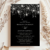 Invitation Lumières de rideau verticales élégantes noires