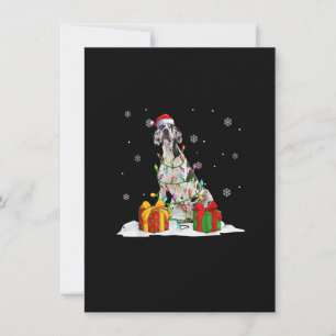 Invitation Lumières de sapin de Noël Harlequin Great Dane Xma
