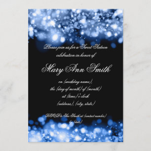 Invitation Lumières de scintillement bleues de partie de
