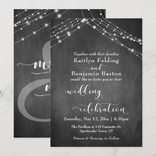Invitation Lumières de tableau noir Célébration de mariage Ca