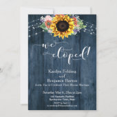 Invitation Lumières de tournesol en bois rustique bleu Nous a (Devant)