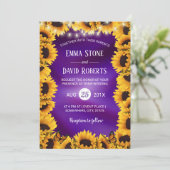 Invitation Lumières de tournesol et de cordes Élégant Mariage (Debout devant)