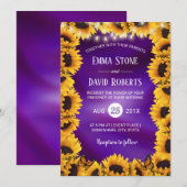 Invitation Lumières de tournesol et de cordes Élégant Mariage (Devant / Derrière)
