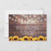 Invitation Lumières de tournesols rustiques Mariage Réception (Devant)