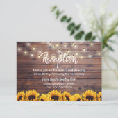 Invitation Lumières de tournesols rustiques Mariage Réception (Debout devant)