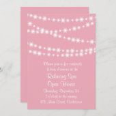 Invitation Lumières de Twinkle rose Open House (Devant / Derrière)