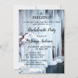 Invitation Lumières d'hiver cristaux de glace Bachelorette