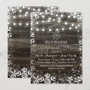 Invitation Lumières d'hiver Flocons de neige Fête de fiançail