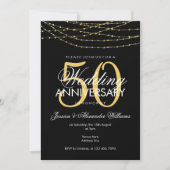 Invitation Lumières dorées 50e anniversaire de Mariage (Devant)
