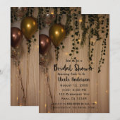 Invitation Lumières dorées de verdure Salle de mariage rustiq (Devant / Derrière)