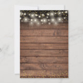 Invitation Lumières dorées rustiques pour 50e anniversaire de (Dos)