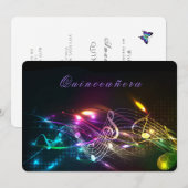 Invitation Lumières du Néon clair Quinceañera (Devant / Derrière)