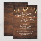 Invitation Lumières Edison sur le mur marron pour une fête de (Devant / Derrière)