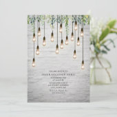 Invitation Lumières Edison Vintage Brique Blanche Fête Botani (Debout devant)