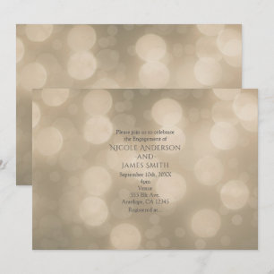 Invitation Lumières élégantes de bokeh de Glow Cream Blanc En