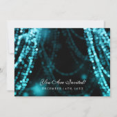 Invitation Lumières élégantes de ficelle de turquoise de (Dos)
