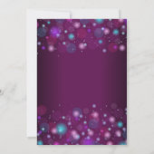 Invitation Lumières Élégantes Violet Rayant Doux 16 Anniversa (Dos)