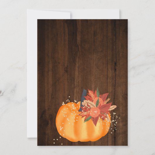 Invitation Lumières en bois floral chic or rustique automne S (Dos)