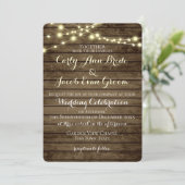 Invitation Lumières en bois rustique (Debout devant)