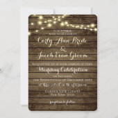 Invitation Lumières en bois rustique (Devant)