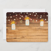 Invitation Lumières en bois rustique d'automne et douche de m (Dos)