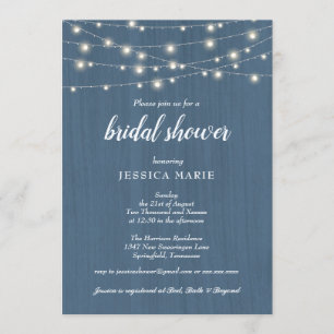 Invitation Lumières en bois rustique pour une Baby Shower Dus